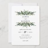 Invitation Bouquets de verdure moderne Mariage (Devant)