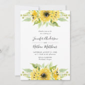 Invitation Bouquets floraux de tournesols d'aquarelle | Maria (Devant)
