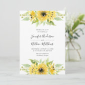 Invitation Bouquets floraux de tournesols d'aquarelle | Maria (Debout devant)