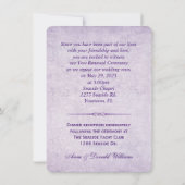 Invitation Bouquets Lilac pour le renouvellement de Vow (Dos)