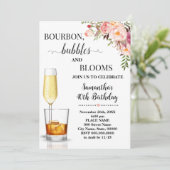 Invitation Bourbon, bulles et fleurs Adultes Anniversaire (Debout devant)