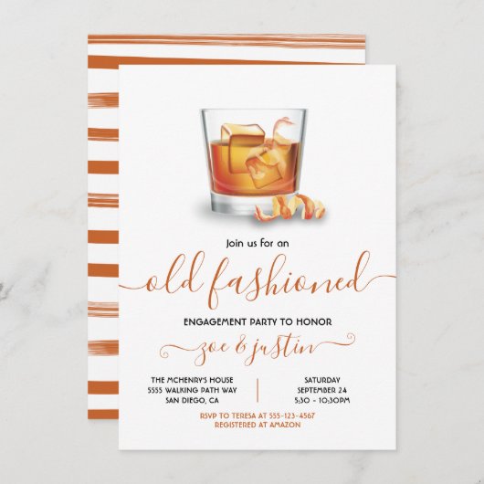 Invitation Bourbon Old Fashioned Party (Devant / Derrière)