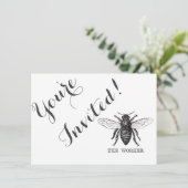 Invitation Bourdon noir ouvrier abeille miel (Debout devant)