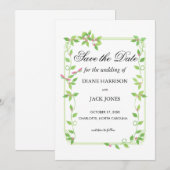 Invitation Bourgeons roses sur une annonce de mariage Save Th (Devant / Derrière)