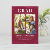 Invitation Bourgogne 3e année Photo Collage de la fête de gra (Debout devant)