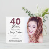 Invitation Bourgogne 40 et fabuleux 40e anniversaire Photo (Debout devant)