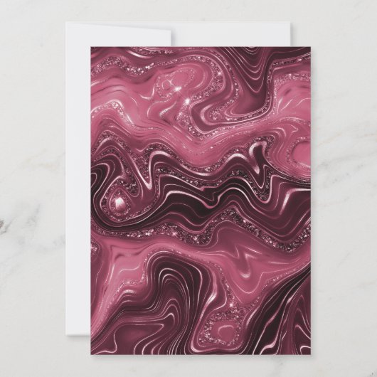 Invitation Bourgogne Agate Marble Arch Mariage musulman (Dos)