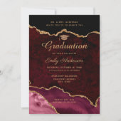 Invitation Bourgogne Agate Photo Graduation (Devant)