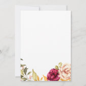 Invitation Bourgogne automnal Mariage de Parties scintillant (Dos)