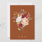 Invitation Bourgogne Beige Terracotta Fall Floral Mariage (Dos)