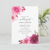 Invitation Bourgogne & Blush Automne Automne Automne Mariage  (Debout devant)
