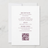 Invitation Bourgogne & Blush Floral Botanery Mariage (Dos)