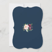 Invitation Bourgogne Blush Floral Gold Navy Blue 50e annivers (Dos)