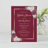 Invitation Bourgogne Blush Pink Gold (Debout devant)