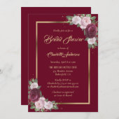 Invitation Bourgogne Blush Pink Gold (Devant / Derrière)