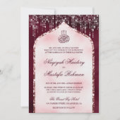 Invitation Bourgogne Blush rose Parties scintillant Arch Mari (Devant)