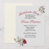 Invitation Bourgogne Blush White Bachelorette Party Invitatio (Devant / Derrière)