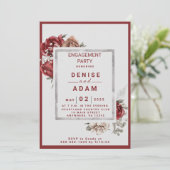 Invitation Bourgogne, Blush, White Roses (Debout devant)