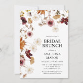 Invitation Bourgogne Boho Automne Floral Bridal Brunch Invita (Devant)