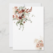 Invitation Bourgogne Boho Gold Floral Enregistrer les dates (Dos)