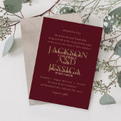 Invitation Bourgogne & Champagne Élégant minimaliste Mariage