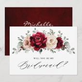 Invitation Bourgogne Champagne Ivory Serez-vous ma servante d (Devant / Derrière)