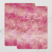 Invitation Bourgogne Cherry Pink Gold Fête des mariées (Devant / Derrière)