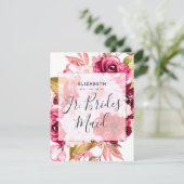 Invitation Bourgogne Chic Floral Serez-Vous Ma Jr Bridesmaid (Debout devant)