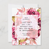 Invitation Bourgogne Chic Floral Serez-Vous Ma Jr Bridesmaid (Dos)