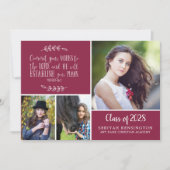 Invitation Bourgogne Christian Proverbs Graduation (Devant)