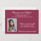 Invitation Bourgogne Christian Proverbs Graduation (Dos)