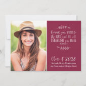 Invitation Bourgogne Christian Verse Graduation Photo (Devant)