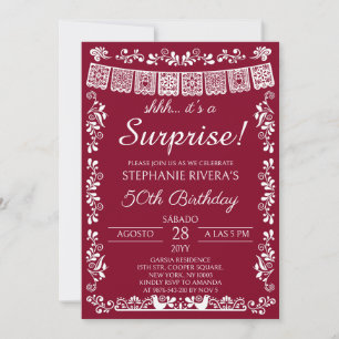 Invitation Bourgogne Chut C'est une Surprise 50e Anniversaire