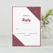 Invitation Bourgogne coeur or pétillant parties scintillant R (Debout devant)