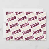 Invitation Bourgogne & Crème Tan 3 Photo Graduation Invitatio (Dos)