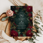 Invitation Bourgogne Dahlia & Mariage d'automne d'or