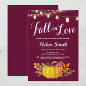 Invitation Bourgogne de Fête de la mariée de chute (Devant / Derrière)