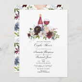 Invitation Bourgogne et Blush Vins à thème Couples Douche (Devant / Derrière)