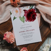 Invitation Bourgogne et Fête des mariées florale