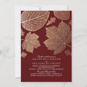 Invitation Bourgogne et Feuilles d'or Mariage de automne Vint (Devant)