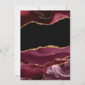 Invitation Bourgogne et Gold Agate Couples Douche (Dos)