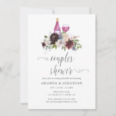 Invitation Bourgogne et marine Couples Douche Dégustation de  (Devant)