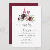 Invitation Bourgogne et marine Couples Douche Dégustation de  (Devant / Derrière)