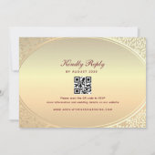 Invitation Bourgogne et or Vintage Mariage baroque (Dos)