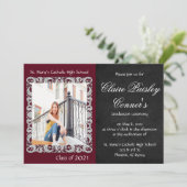 Invitation Bourgogne et photo noire (Debout devant)