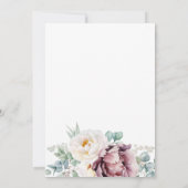 Invitation Bourgogne et pivoines blanches Fête des mariées fl (Dos)