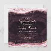 Invitation Bourgogne et Rose Gold Geode Agate (Devant)