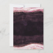 Invitation Bourgogne et Rose Gold Geode Agate Rock Mariage (Dos)