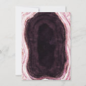 Invitation Bourgogne et Rose Gold Geode Agate Rock Mariage (Dos)