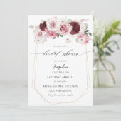 Invitation Bourgogne et rose pâle Ele 6 Fête des mariées 3 (Debout devant)